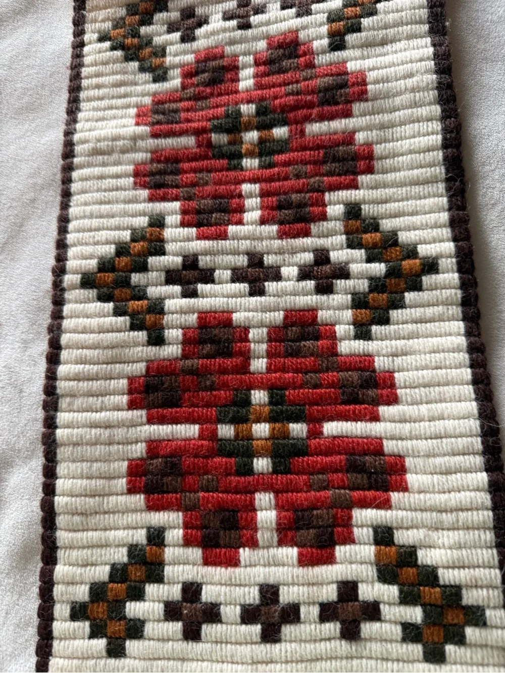 Handwoven scandinavian bell pull - Neutral Accent